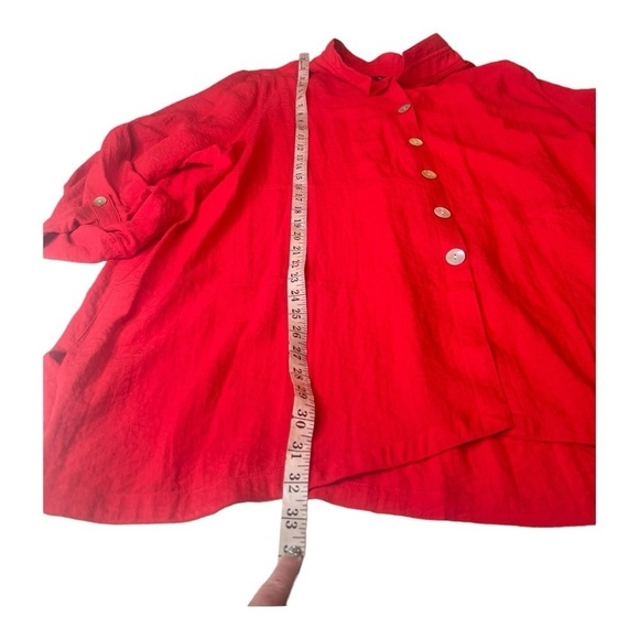 JOHN MARK Red Asymmetrical Stand Up Collar Tunic Shacket Womens Size 3X NEW - Picture 4 of 16